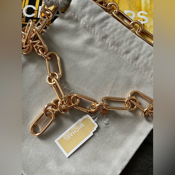 Michael Kors Precious Metal-Plated Brass Chain Link rose gold Necklace - Picture 3 of 7